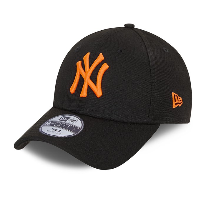 New York Yankees Neon Pack Lapset 9FORTY Lippis Mustat - New Era Lippikset Suomi FI-463195